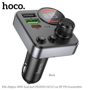 E86 Alergria 48W dual port PD30W + QC3.0 car BT FM Transmitter