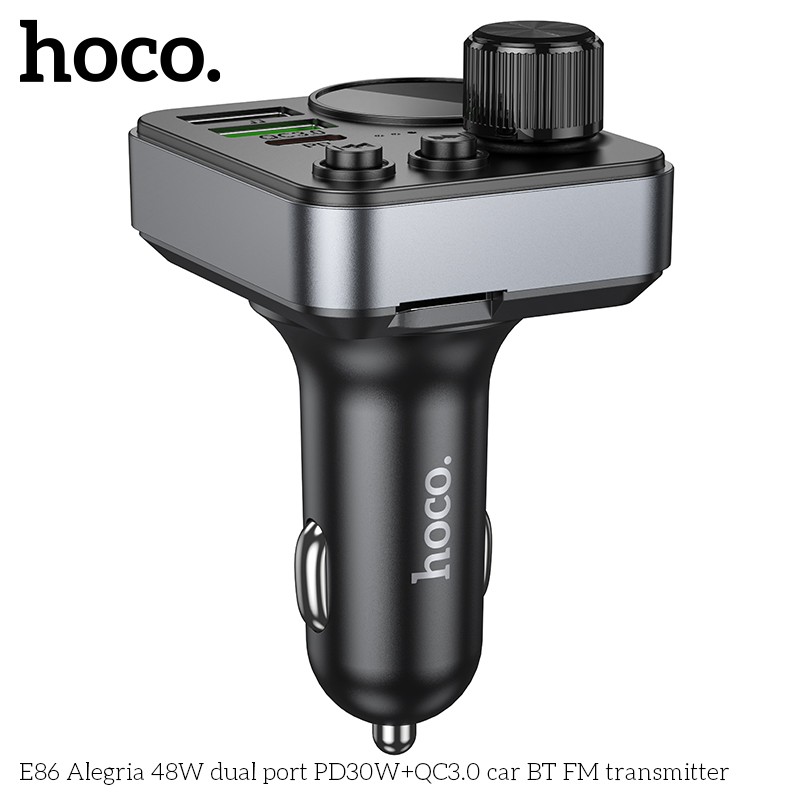 E86 Alergria 48W dual port PD30W + QC3.0 car BT FM Transmitter - Image 5