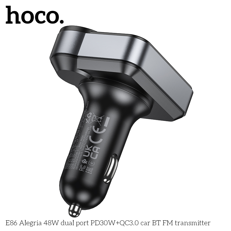 E86 Alergria 48W dual port PD30W + QC3.0 car BT FM Transmitter - Image 6